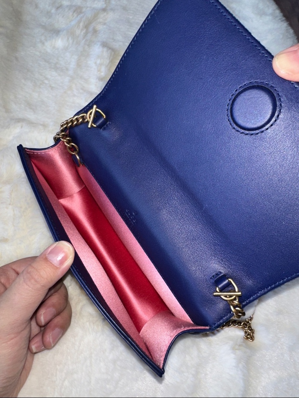 Gucci Double G Marmont Mini Bag in Blue Suede - Picture 8 of 11